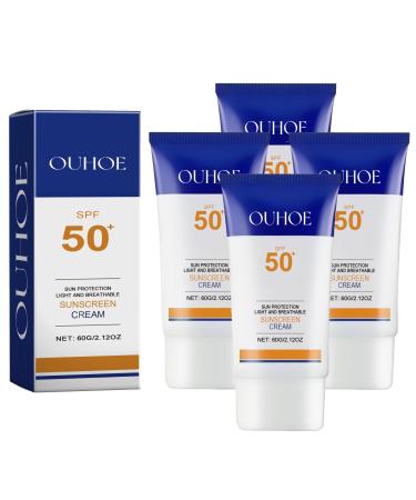 UV Protection Cream Summer Sunscreen Refreshing Non-Greasy Even Skin Tone SPF50+ Skin Protecting Cream Outdoor Isolation UV 4pc