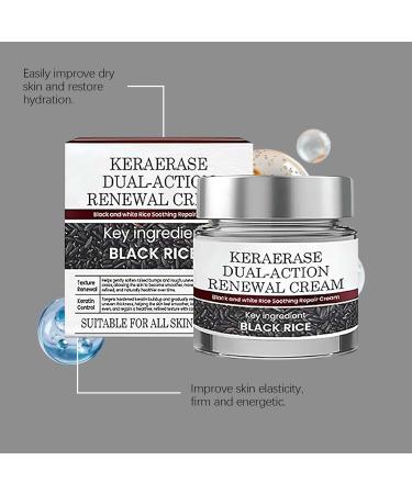 Keratin Erase Dual-Action Renewal Cream Black & White Rice Soothing Repair Cream Professional Skin Treatment Cream Face Moisturizer Improves Moisture Skin Barrier for All Skin Type (1 1 Bottle) 2 Fl Oz (Pack of 1) 1 - Buy Online on GoSupps.com