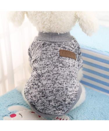 Idepet pet cat dog sweater warm dog sweater cat clothing fleece pet coat for puppies small medium large dog pink & gray (s gray) s gray