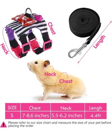 2-Piece Small Animal Harness and Leash Set for Walking - Comfort Padded Vest for Guinea Pig, Hamster, Ferret - S Blue/Black - Buy Online on GoSupps.com