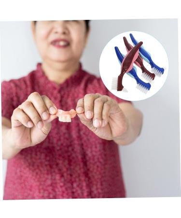 Shop Hapinary 4-Piece Portable Prosthesis Cleaning Travel Toothbrush Set | Ideal for False Teeth & Denture Care - Buy Online on GoSupps.com