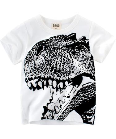 Dinosaur Short Sleeve Toddler Girls Undershirt | Kids Baby Boys Crewneck T Shirt 4-5T - Buy Online on GoSupps.com