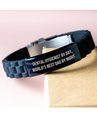 Dental Hygienist Bracelet - World's Best Dad Adjustable Gift | Funny Mother's Day Present for Kids - Black Glidelock Clasp - Buy Online on GoSupps.com