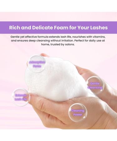 LAKSHISKIN Lash Shampoo | Nourishing Foam Cleanser for Strong Hydrated Eyelash Extensions | Salon-Trusted Home Use Vitamin-Enriched 60mL - Buy Online on GoSupps.com