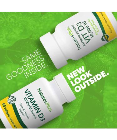 Nature's Plus Max Potency Vitamin D3 10,000 IU - 60 Softgels for Optimal Health - Buy Online on GoSupps.com