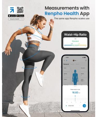 RENPHO Body Tape Measure for Weight Loss Smart Body Measuring Tape for Body Measurements Fitness Body Composition Monitors with APP Retractable Dual-Scale Body Measurement Tape - Buy Online on GoSupps.com