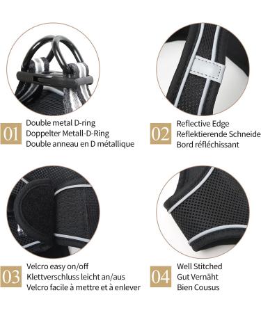 Buy Heele Air Mesh Adjustable Dog Harness & Soft Dishes Reflective XS Vest for Walking Running Training Safe Control for Small Dogs - Buy Online on GoSupps.com