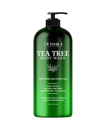Tea Tree Oil Body Wash and Foot Wash - Acne clearing body wash, also helps with skin irritations caused by Athletes Foot, Ringworms, Jock Itch, Eczema and Itching. By Fiora Naturals