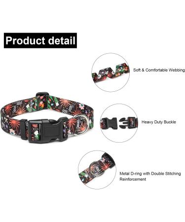 Suredoo Soft Nylon Dog Collar - Floral Design for Small Medium & Large Dogs | Comfortable & Adjustable (S: 25-40 cm) - Buy Online on GoSupps.com