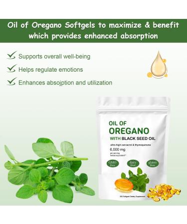 Buy 2 in 1 Oil of Oregano & Black Seed Oil - 6000mg & 200mg Softgel Capsules - 300 Count for Immune Support | International Shipping - Buy Online on GoSupps.com