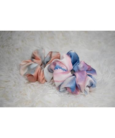 2-Pack Multi-Color Tie Dye Silk Hair Scrunchie Set - Buy Online on GoSupps.com