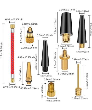 Royouzi Bike Tire Valve Pump Adapter Set - 33 Partial Bicycle Pumps Adapter Ball Pump Needle Standard Pump & Air Compressor Compatible - Buy Online on GoSupps.com