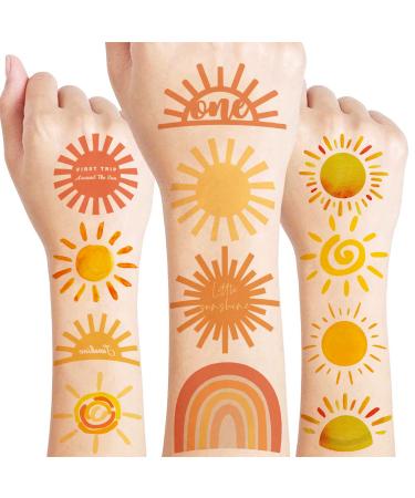 Sun Tattoo Temporary Tattoos Theme Birthday Party Decorations Supplies Favors Cute Stickers 8 Sheets 96 PCS Gifts for Kids Boys Girls Classroom Rewards Prizes Christmas Green - Buy Online on GoSupps.com