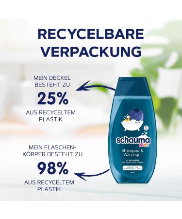  Schauma Schauma Schwarzkopf Kids Blueberry Shampoo & Gel Cleanser (3 x 250 ml) Shampoo Detangling Hair for Easy Detangling with a Mild Fresh Scent - Buy Online on GoSupps.com