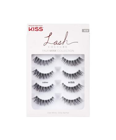 KISS Lash Couture Faux Mink False Eyelashes Multipack, Knot-Free Lash Band, Reusable, Contact Lens Friendly, Easy To Apply, Ultrafine, Tapered, Synthetic Fake Lashes, Style Jubilee, 4 Pairs Jubilee 4 Pair (Pack of 1) - Buy Online on GoSupps.com