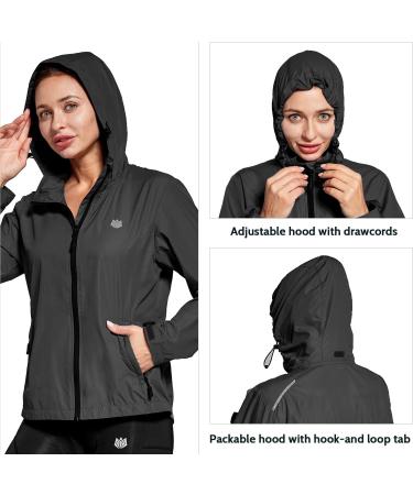 Fitst4 Sports Women's Lightweight Waterproof Bicycle Jacket Reflective Windbreaker for Running Hiking & Trekking Black M - Buy Online on GoSupps.com