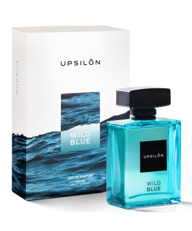 UPSILON Wild Blue Eau De Parfum Premium Long Lasting Fresh & Powerful Fragrance Spray Travel Friendly Luxury Parfum Scent | Men s Perfume | 3.4 fl. oz. - Pack Of 1