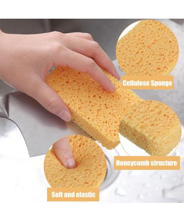 Dish Sponge 12Pcs Non-Scratch Scrub Sponge Absorbent Kitchen Sponges Quick Foaming Dish Scrubber Pads for Effortless Cleaning Dishes Pots Pans Yellow - Buy Online on GoSupps.com