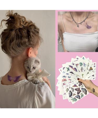 Glitter Temporary Tattoos - 157 Styles for Girls, Kids & Women | Colorful Butterfly Wings Stickers - Waterproof for Face Makeup, Birthday Parties & Goodie Bags - Buy Online on GoSupps.com
