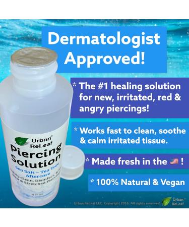 Urban ReLeaf Set of 2 Piercing Solution Healing Sea Salts Tea Tree AFTERCARE 4 oz - Cleanse and Heal Piercings Safely with Natural Soothing Ingredients - 2 Bottles - Buy Online on GoSupps.com