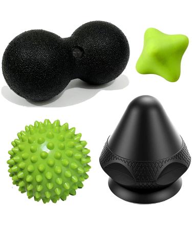 Trigger point presser massager pain-free presser set trigger things self-massage massage ball massage stick for muscle pain and tension in the shoulder neck arms back and legs green