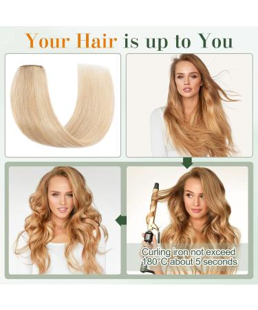 Benehair Clip in Human Hair Extensions Natural Real Hair Clip in 20Inches 50g Hair Extensions Clip In One Piece 5 Clips Human Hair Extension with Clip for Women Blonde Mixed Bleach Blonde #18P613 - Buy Online on GoSupps.com