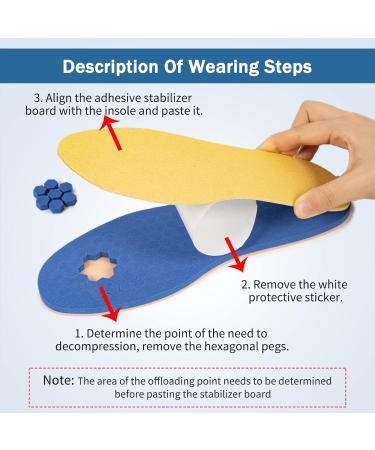Buy 1 Pair Diabetic Insoles - Offloading Removable Peg Shoe Inserts for Foot Pain Relief & Plantar Fasciitis | Anti-Fatigue Insoles for Men & Women - Buy Online on GoSupps.com