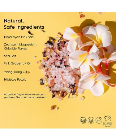 La Salt Co Joy Aromatherapy Bath Salt Soak | Pink Grapefruit & Ylang-Ylang Essential Oil | Energizing, Rejuvenating, Mood-Balancing | 16 oz - Buy Online on GoSupps.com