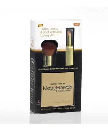 Jerome Alexander MagicMinerals Powder Foundation Set - Gold Compact, Kabuki Brush, CoverAge Under Eye Concealer - Buy Online on GoSupps.com