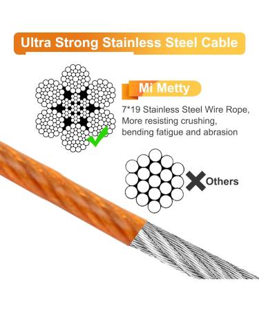Tie Out Cable for Dogs Dog Runner Cable Dog Run Trolley Tie Out Cable Dog Chains for Outside Yard (Orange 120lbs 20ft) Orange 120Ibs 20ft - Buy Online on GoSupps.com