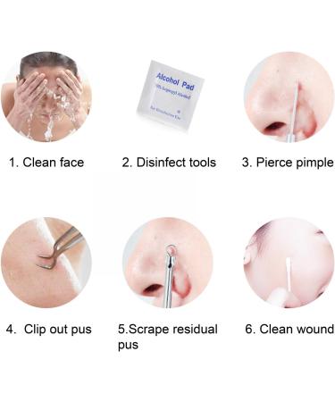 FIXBODY Stainless Steel Blackhead and Splinter Remover Tools Kit - Professional Treatment for Pimples, Whiteheads, Acne, and Ingrown Hairs - Buy Online on GoSupps.com
