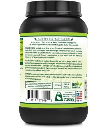 Herbal Secrets Brown Rice Protein Supplement | 3 Lb Powder | 12 Grams Protein per Serving | Vegan | Made in USA (3 Lb Chocolate) Chocolate 3 Pound (Pack of 1) - Buy Online on GoSupps.com