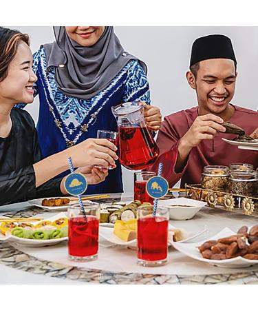 Eid Paper Straw Decor - Multi-Functional of Tableware for Supply Pattern Exquisite Straw - Supplies Decorative Straws Drinking Straws Hondony - Buy Online on GoSupps.com
