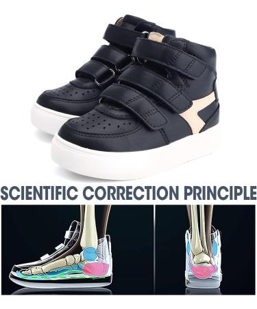 Orthopedic Kids Shoes for Flat Feet with Arch & Ankle Support - Black, Size 3.5 - Buy Online on GoSupps.com