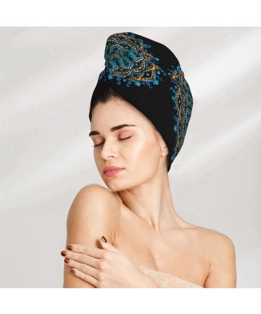 Mandala Hair Towel Wrap - Quick Drying Turban for Effortless Hair Care | International Shipping - Buy Online on GoSupps.com