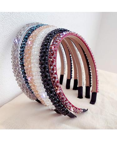 Ruihfas Fashion Sparkle 4-Row Crystal Rhinestone Black Headband - Beaded Hair Hoop Band - Buy Online on GoSupps.com