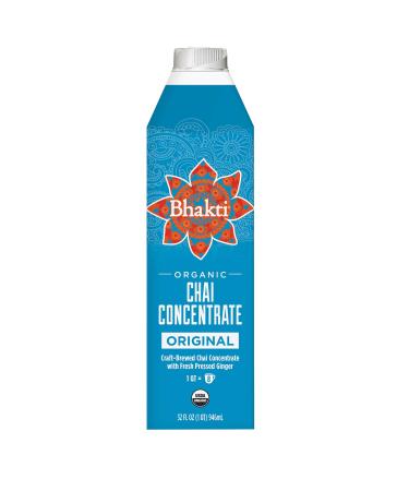 Bhakti Fair Trade Dairy Free Premium Chai Tea - Original Concentrate (32 ounce, 1 Count) - Experience the Fresh and Spicy Ginger Chai Difference Original 32 Fl Oz (Pack of 1)