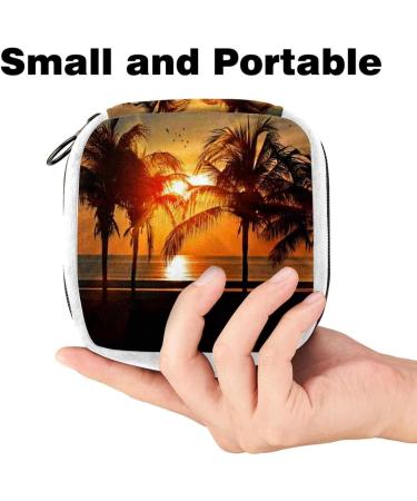 Period Pad Storage Bag | Sanitary Napkin & Tampon Holder | Beach Sunset Scenery Design - Buy Online on GoSupps.com
