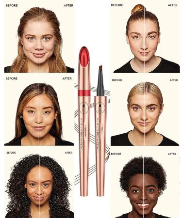 Natural Looking Eyebrow Pencil Microblading Pen - Long-Lasting & Waterproof - 4 Point Eyebrow Pen for Eye Makeup - Portable Microblading Eyebrow Hair in 1 Light Brown - Buy Online on GoSupps.com