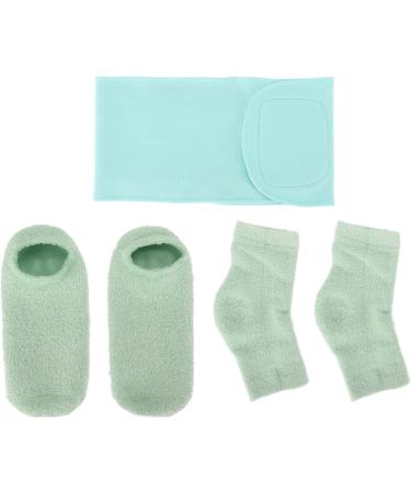 Qukaim Moisturizing Gel Socks Hydrating Gel Elbow Sleeve Moisturizing Gel Socks and Neck Wrap Sock Reusable Repairing Softening Cutin Green Blue - Buy Online on GoSupps.com