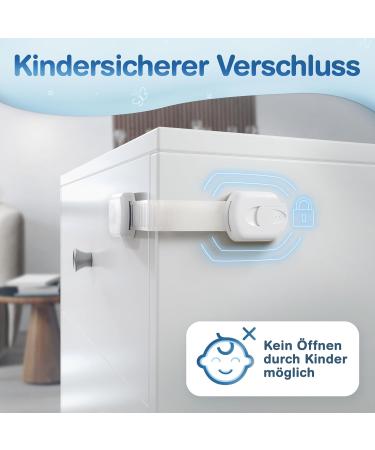 Mutkind Child Locking Cabinet - 8-Piece Safety Set with Tesa Glue | Adjustable Drawer Protection for Cupboards Refrigerators & Doors | Child Safety Solutions - Buy Online on GoSupps.com