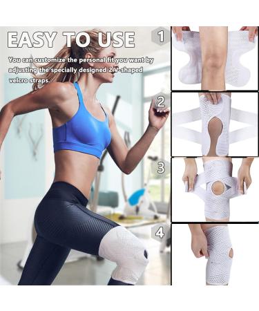 Professional Knee Supports with Open Patella & Spring Stabilizers | Adjustable Knee Band for ACL/MCL Arthritis Relief - White Large - Buy Online on GoSupps.com