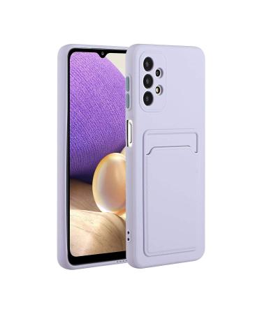 Tivenfezk Nadoli Silicone case for Samsung Galaxy A13 4G Ultra thin shockproof scratch -resistant wallet soft TPU protective cover Mobile phone case with credit card holder Samsung Galaxy A13 4G purple