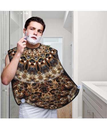 Colors Mandala Print Beard Bib Apron | Non-Stick Hair Catcher for Men | Perfect Shaving Gift | One Size | Black - Buy Online on GoSupps.com
