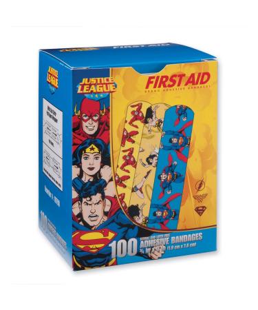 First Aid Wonder Woman, Superman, Flash Bandages - First Aid Kit Supplies - 100 per Pack