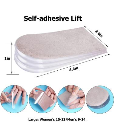 Adjustable Heel Lifts for Plantar Fasciitis - 2 Pairs, 1/4 to 1 Gel Inserts for Leg Length Discrepancy - 4 Layers, Large Size - Buy Online on GoSupps.com