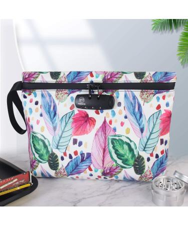 FIREDOG Smell Proof Bag with Combination Lock - Carbon Lined Odor Proof Stash Container for Travel Storage (10.8x8.8) Leaf Print - Buy Online on GoSupps.com