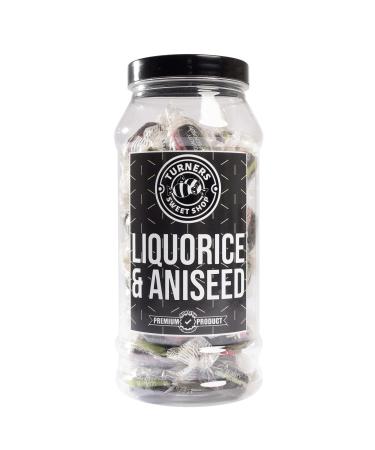 Liquorice & Aniseed - 400g by Turners Sweet Shop Traditional Retro Gift Jar Classic Original Pick & Mix Sweets Quality Confectionary Fantastic Gifts for Him Her or Them