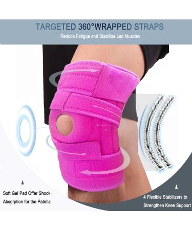 Pink Knee Brace for Women | Adjustable Arthritis Support Non-Slip Stabilizers & Gel Pads - Plus Size Neoprene for Meniscus Tear & Running - Buy Online on GoSupps.com