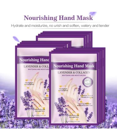 Hand Peel Mask 5Pcs Lavender Moisturizing Gloves Hand Mask Moisturizing Repair Skin for Dry Rough Hands - Perfect Daily Hand Care Treatment Get Soft Smooth Hands - Buy Online on GoSupps.com